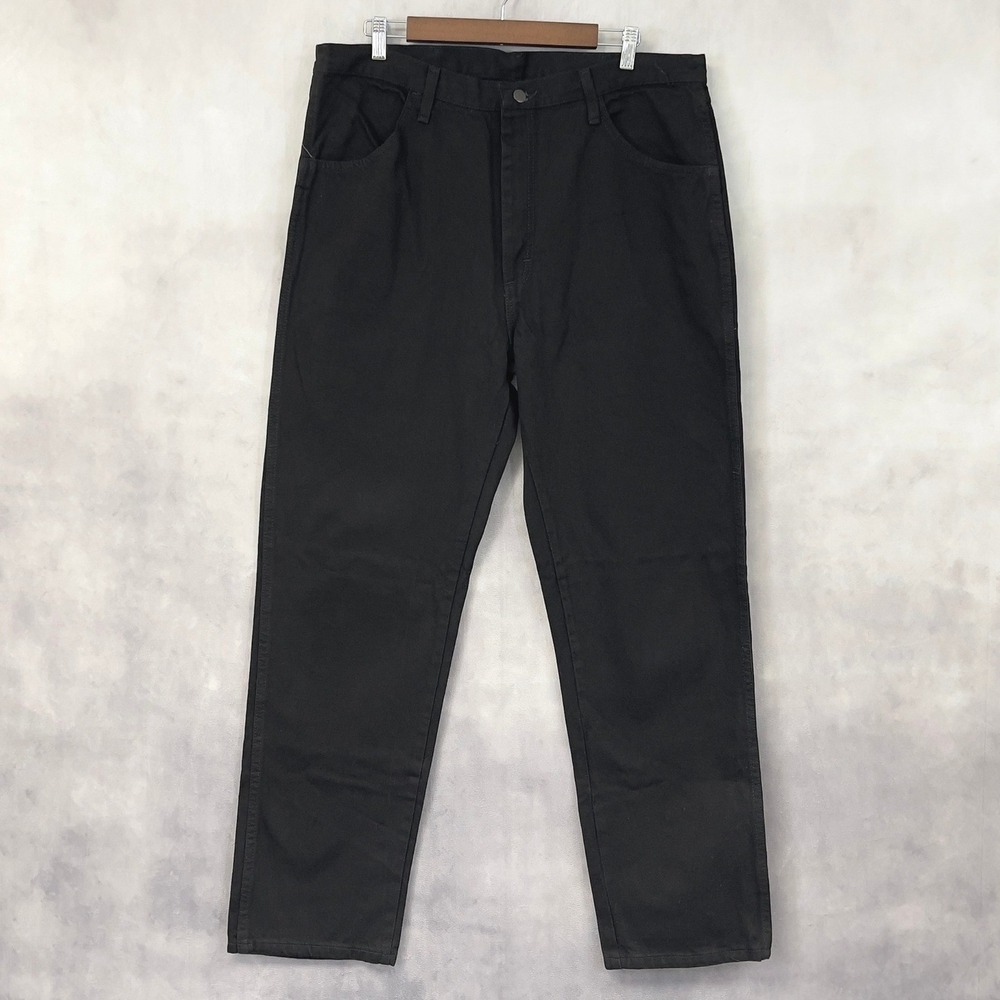 Rustler Regular Fit Straight Leg Jeans Mens‎ 38x32 Black Heavyweight Denim NWT